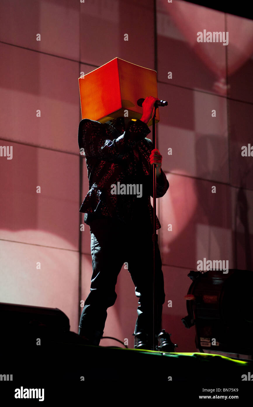 Pet Shop boys playing the other stage at the Glastonbury Festival 2010