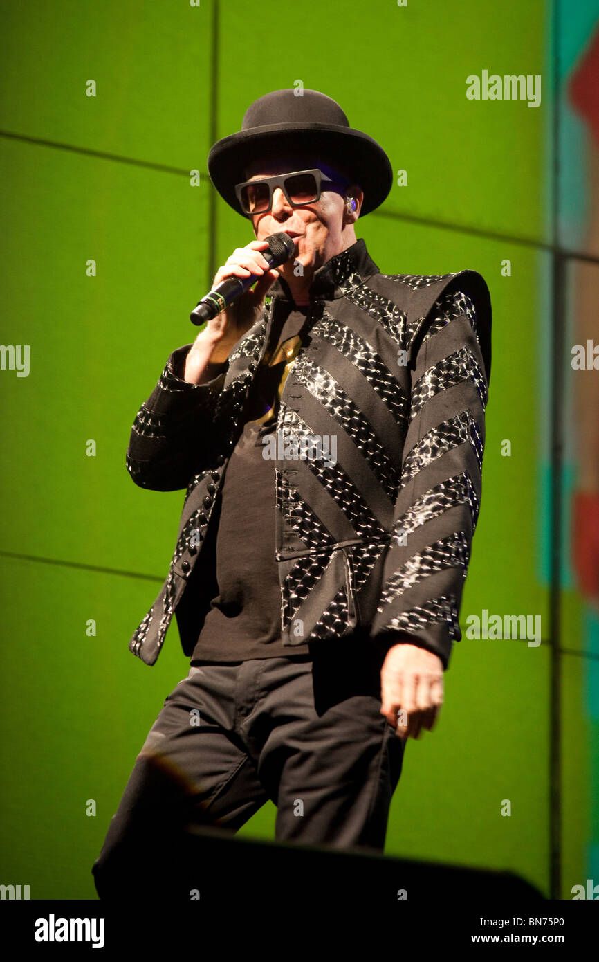 Pet Shop boys playing the other stage at the Glastonbury Festival 2010
