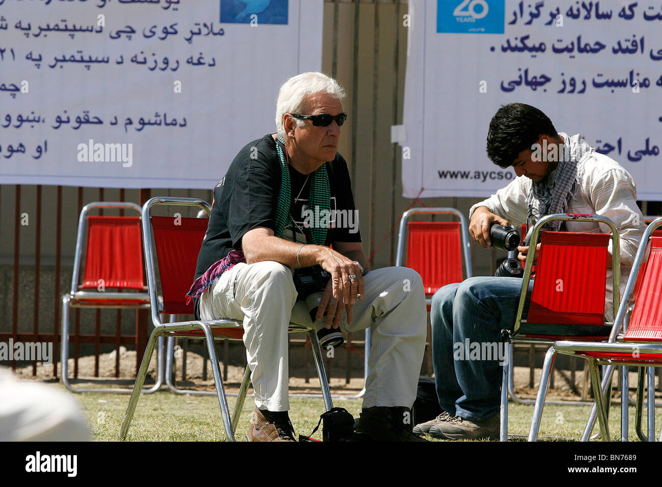 Veteran Vietnam war photographer Tim Page in Kabul Afghanistan Stock Photo