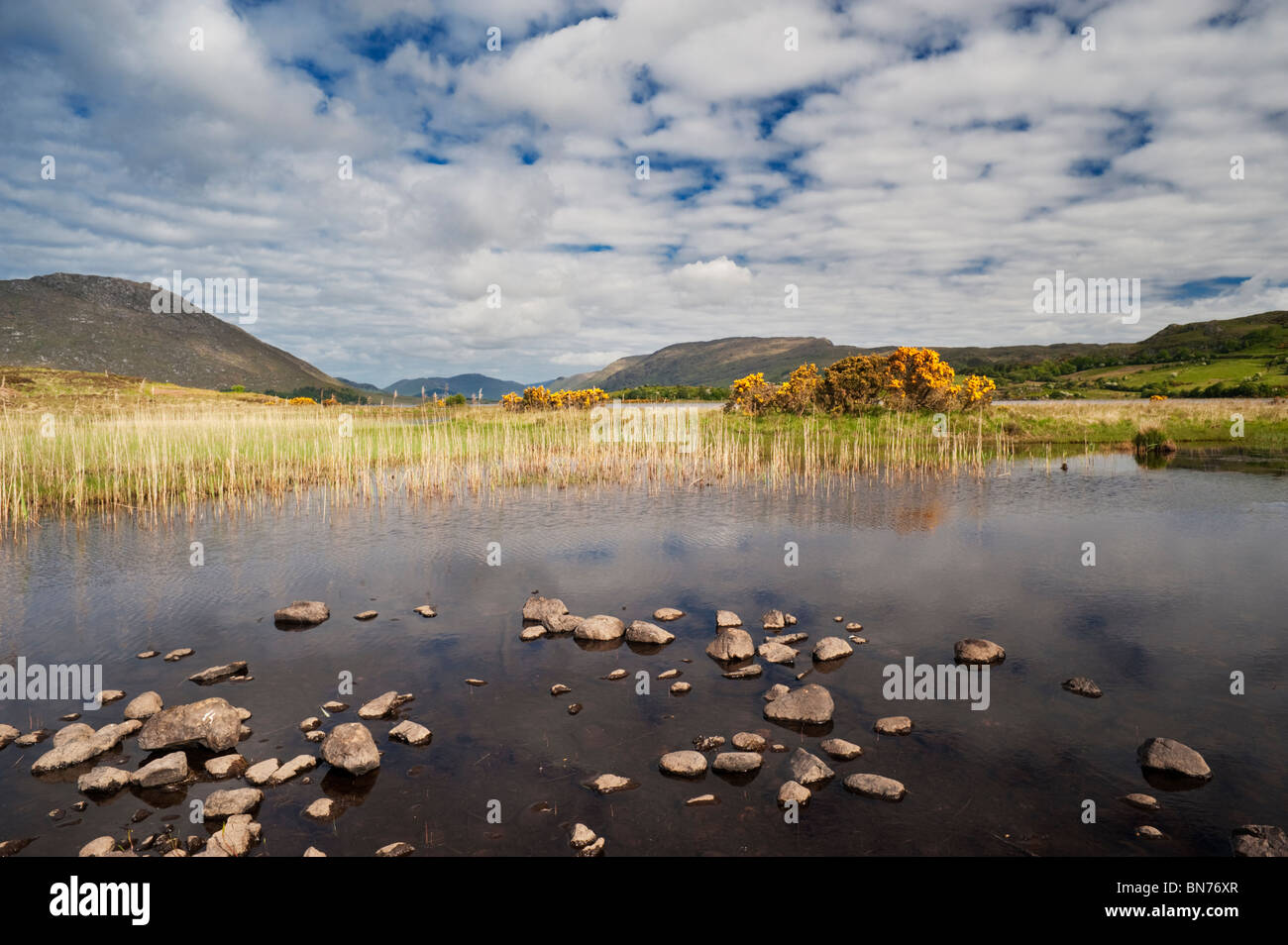 The northwestern shore of Lough Corrib, Co Galway, Ireland Stock Photo