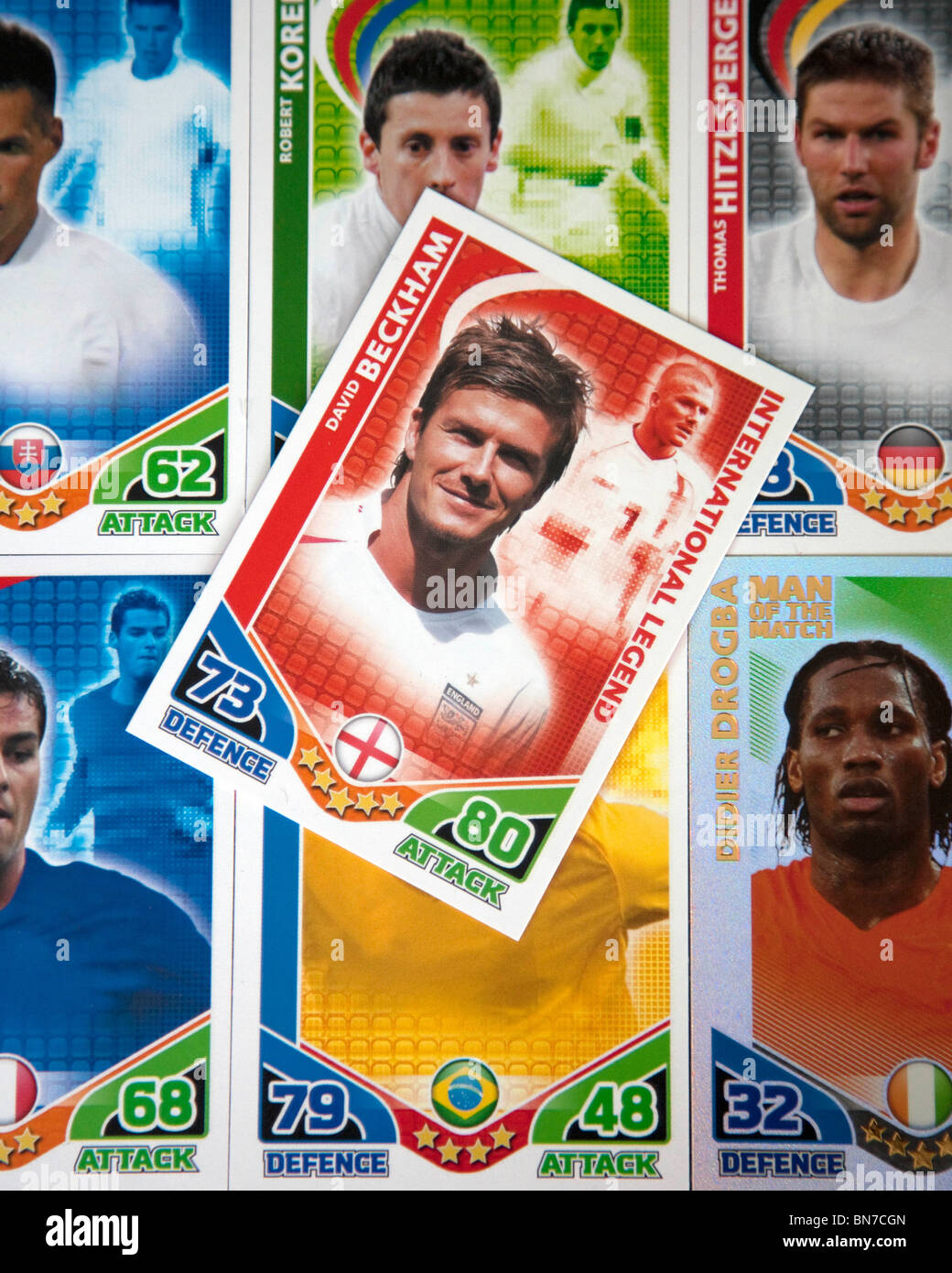 Football trading cards game Stock Photo