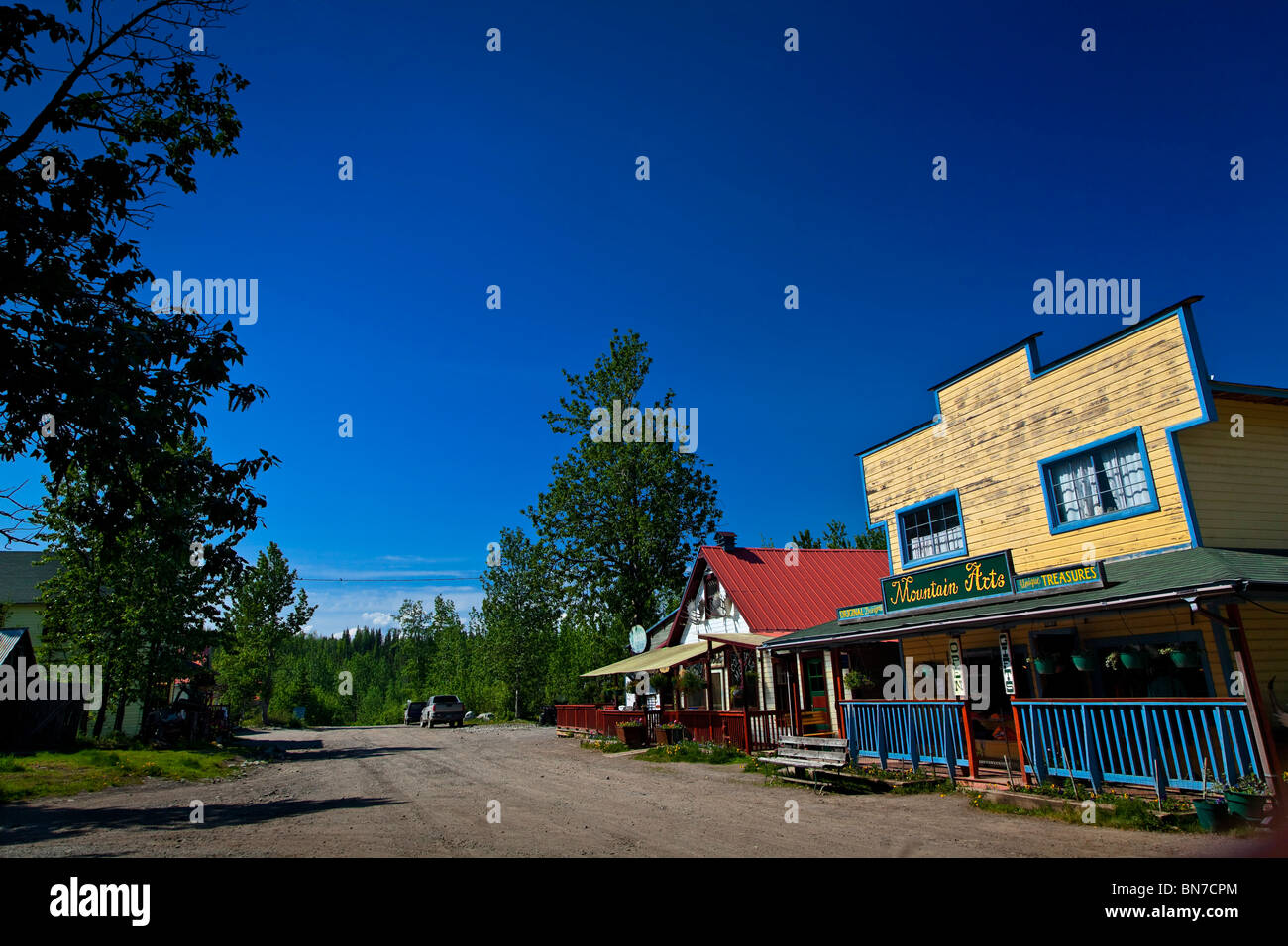 Main Street of the frontier town of McCarthy, Wrangell St. Elias
