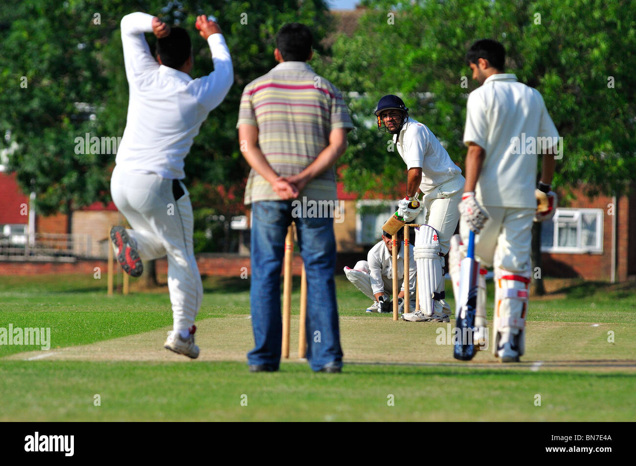 Cricket Match in Luton Stock Photo