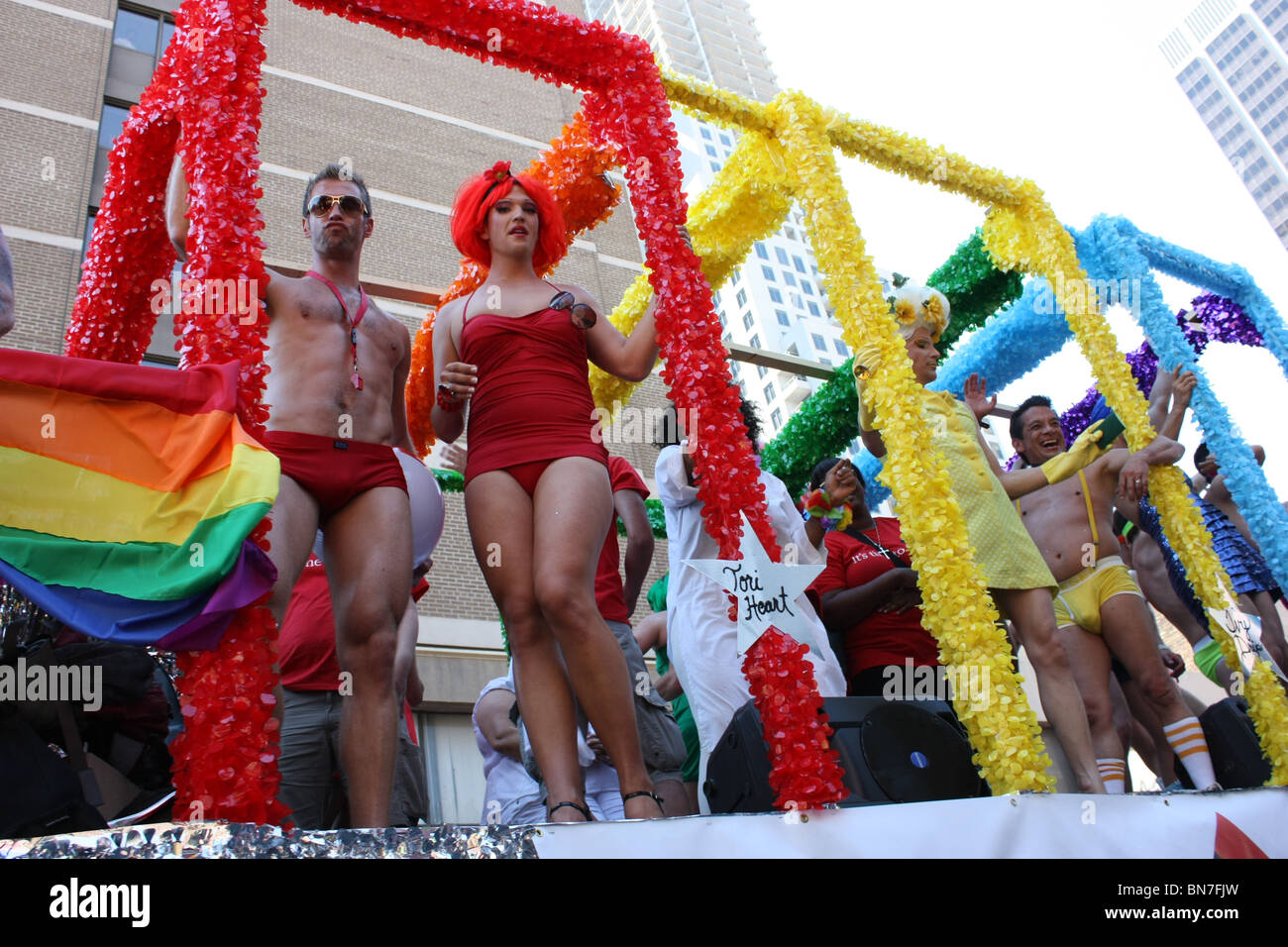 colorful float pride parade Toronto Stock Photo