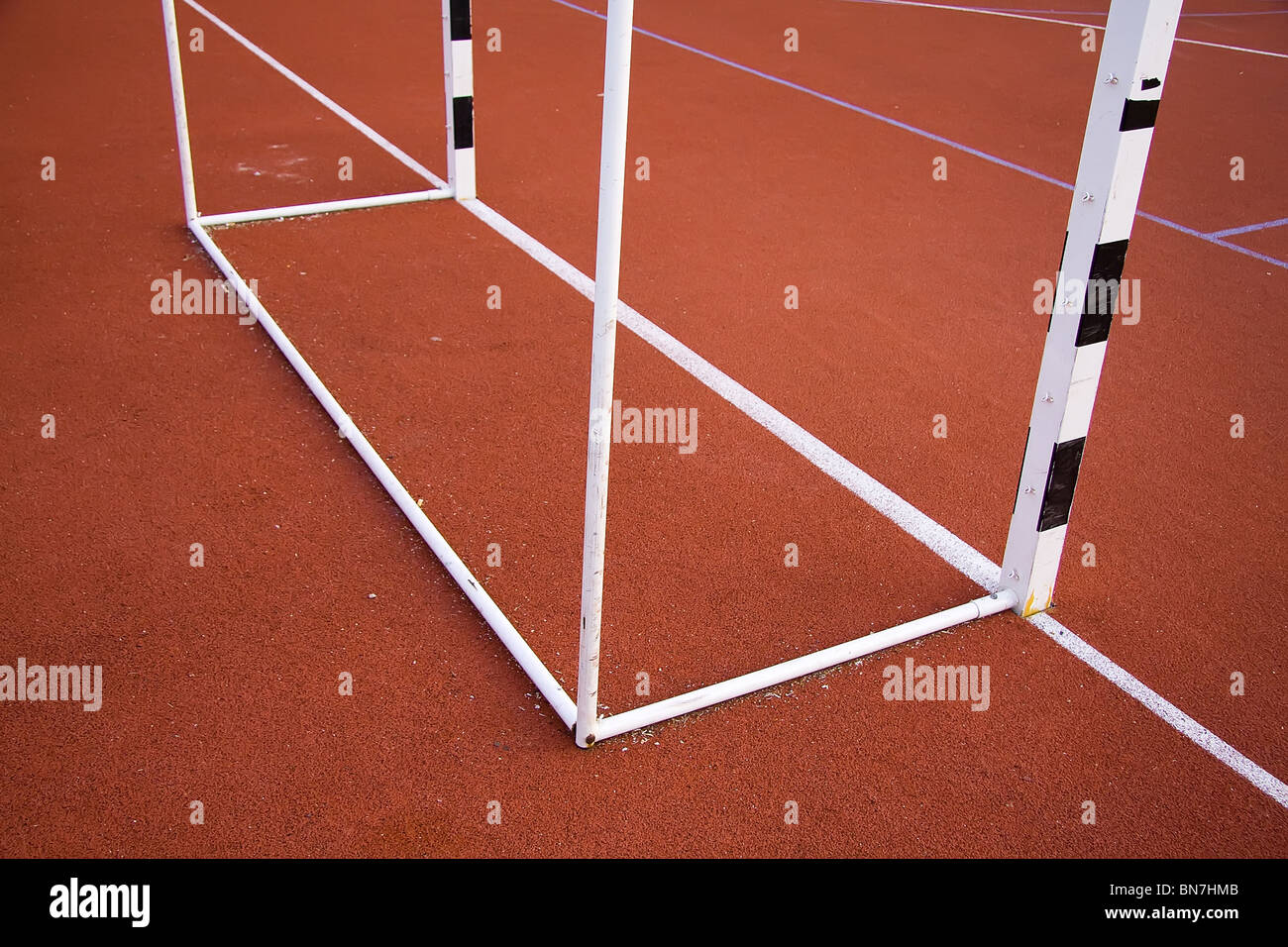Detail of a goal and white line in a handball field Stock Photo Alamy