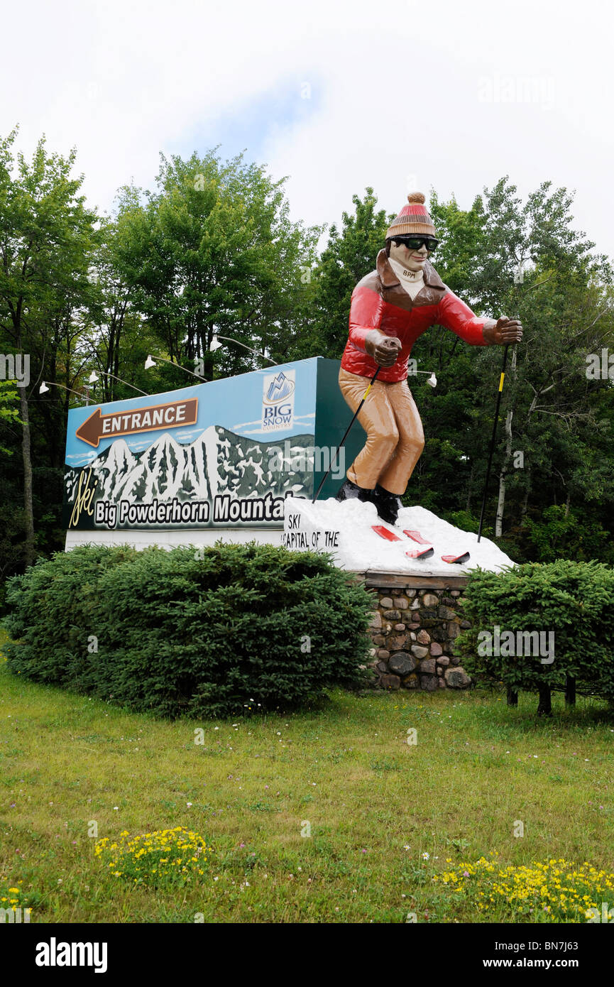 Big Powderhorn Mountain Ski Resort Area Upper Peninsula Michigan Stock