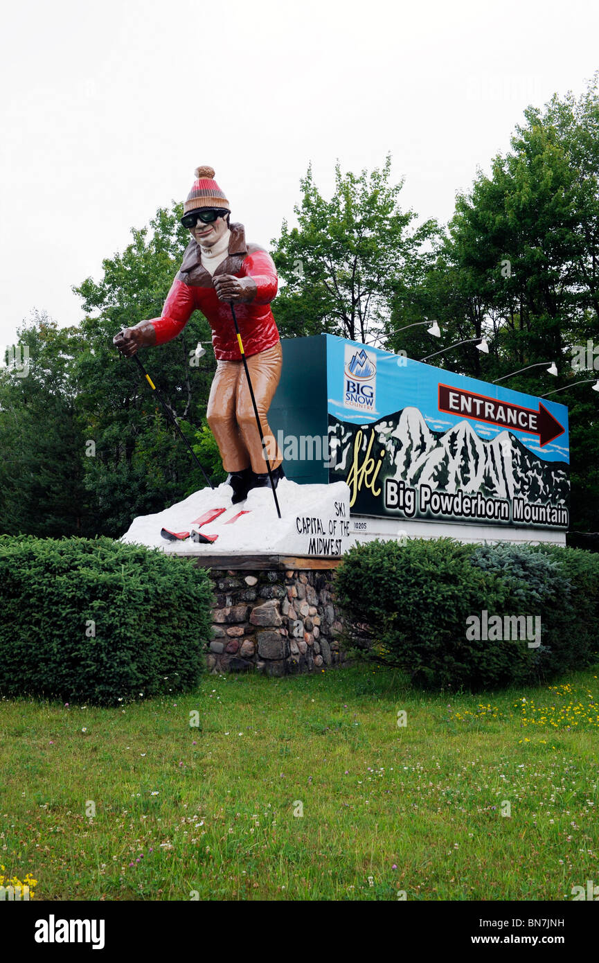 Big Powderhorn Mountain Ski Resort Area Upper Peninsula Michigan Stock