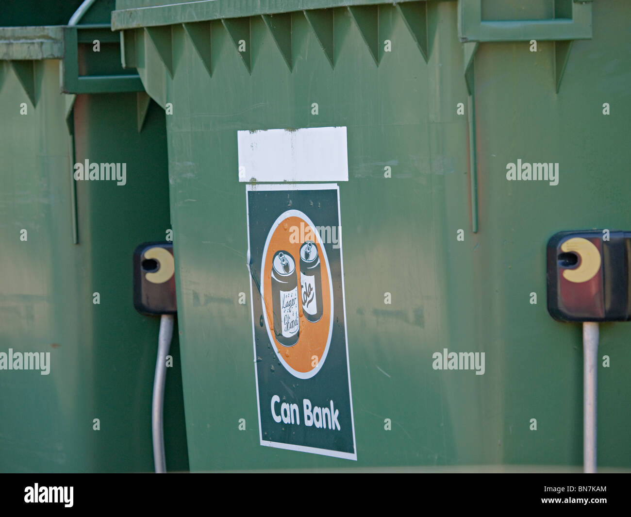 A recycling bin for cans Stock Photo