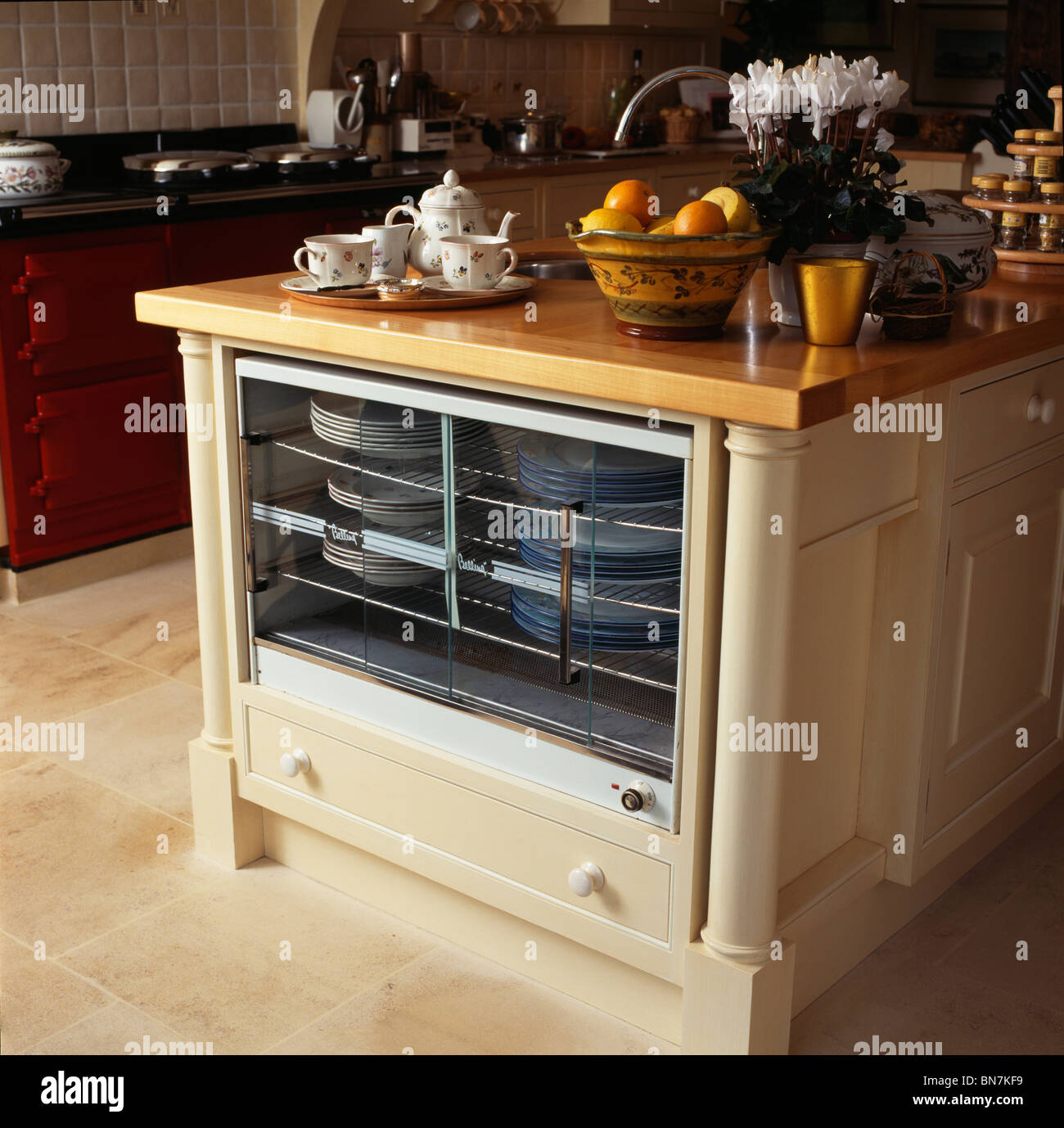 Close-up of fitted electric plate-warmer in modern kitchen Stock Photo -  Alamy