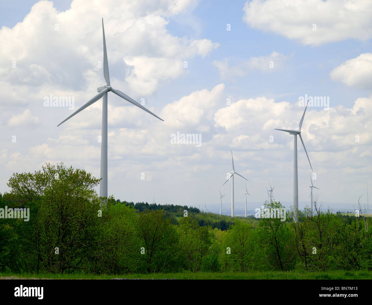 Wind Turbines, Wind Farm,  Pennsylvania, USA Stock Photo