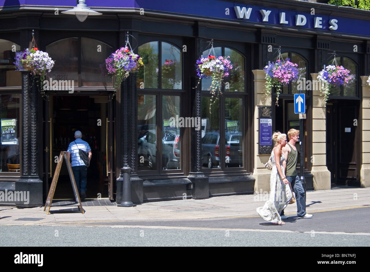 Bar , corner of Bolton St / Market Place, Bury, Greater Manchester, UK Stock Photo