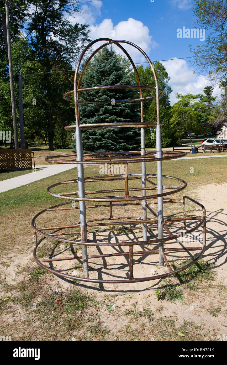 Old set of monkey bars on a playground Stock Photo Alamy