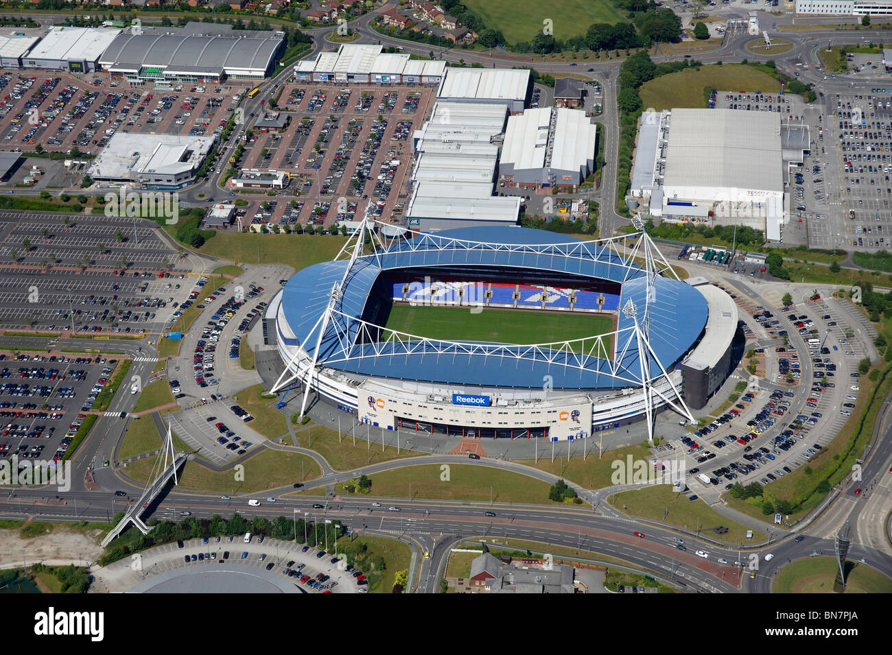 Reebock Stadium and Retail Park. Bolton, Lancashire, North West England  Stock Photo - Alamy
