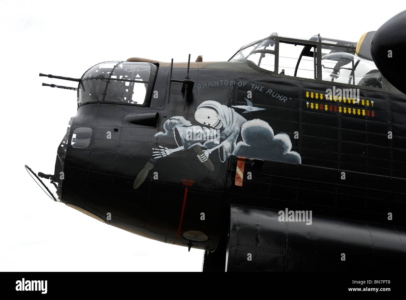 Lancaster bomber 'City of Lincoln' at Coningsby, Lincs., 2010. Stock Photo