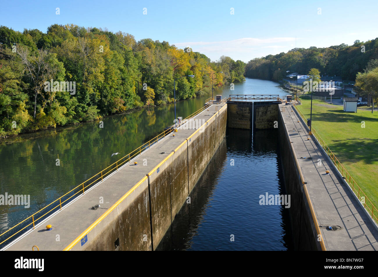 Seneca Falls New York Canal Lock Stock Photo