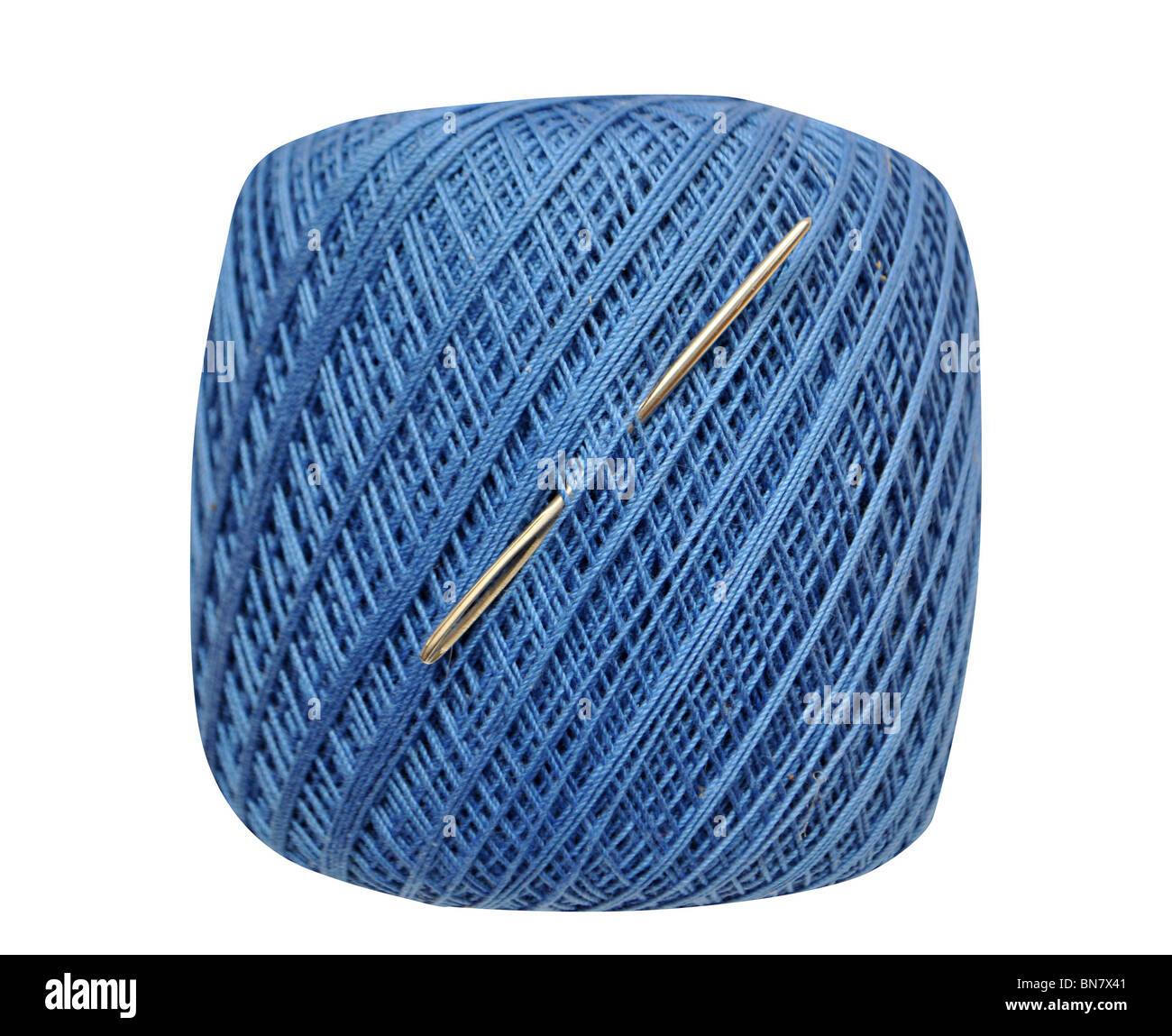 Blue String Spool Blue yarn spool isolated on white background Stock Photo - Alamy