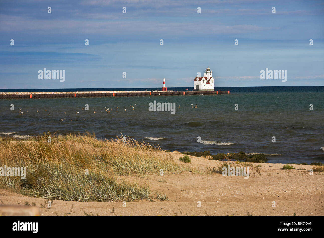 Kewaunee County, WI Kewaunee Pierhead Lighthouse at the mouth of the