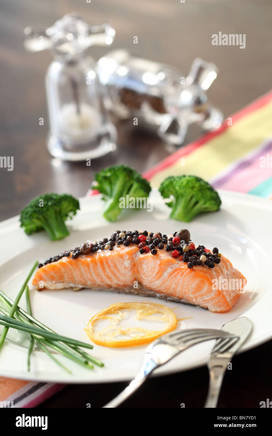 Fillet Salmon fish food sea ocean Stock Photo - Alamy