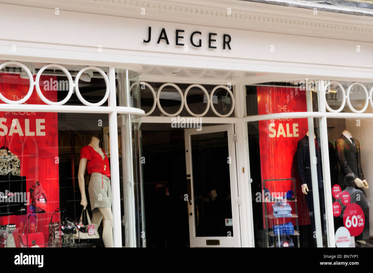 Jaeger Clothes shop, Trinity Street, Cambridge, England, UK Stock Photo