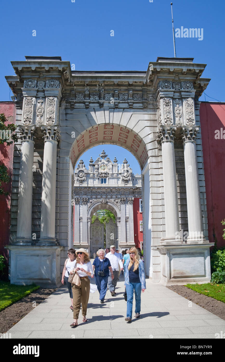 Treasury Gate, Hazine Kapisi, at entrance to Dolmabahce Palace, Istanbul, Turkey Stock Photo