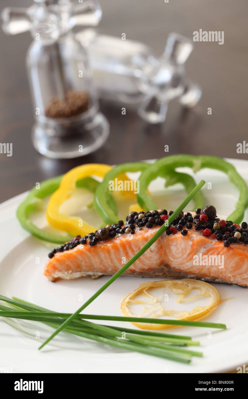 Fillet Salmon fish food sea ocean Stock Photo - Alamy