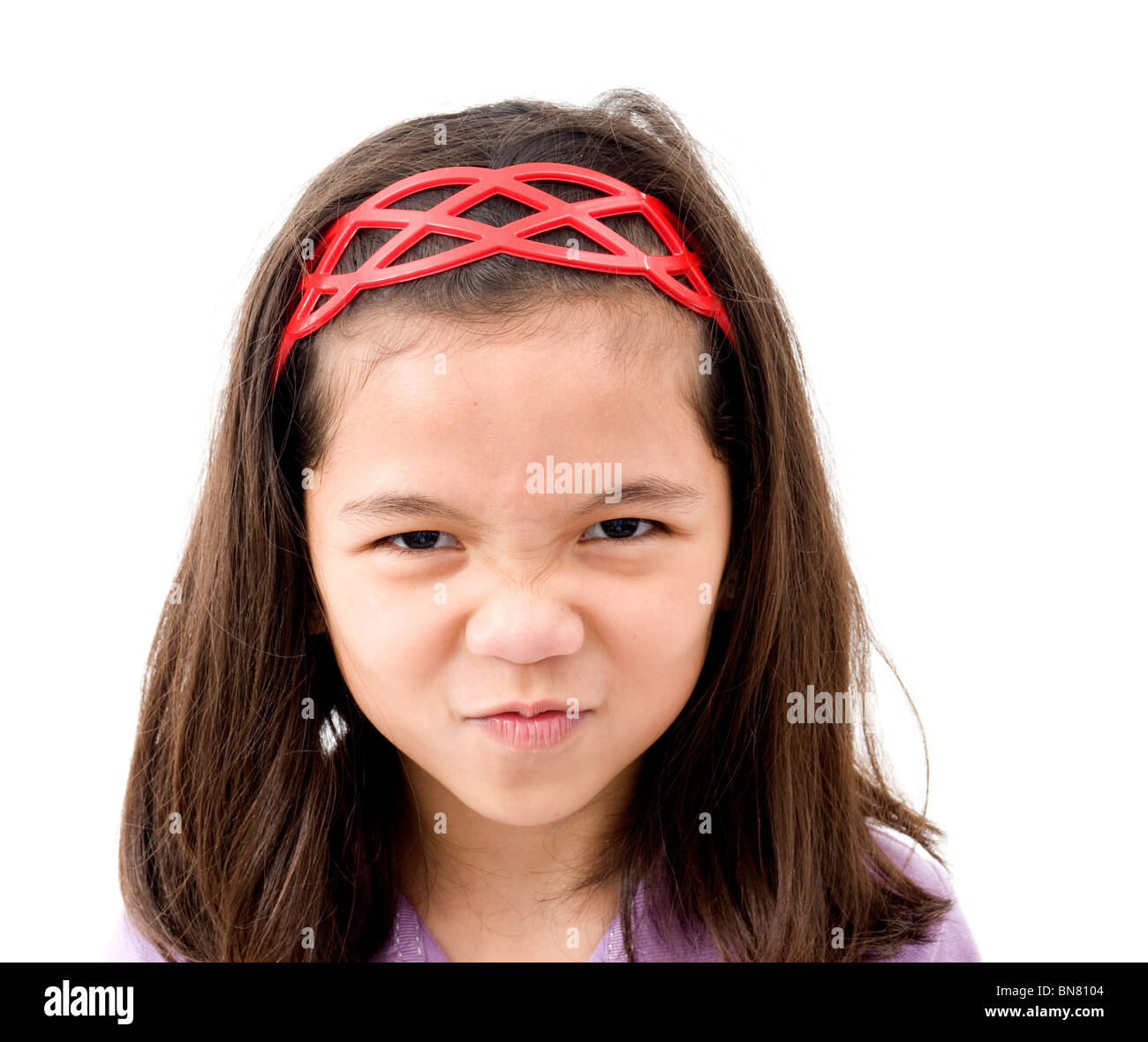 Asian Girl with Angry Face. Stock Photo