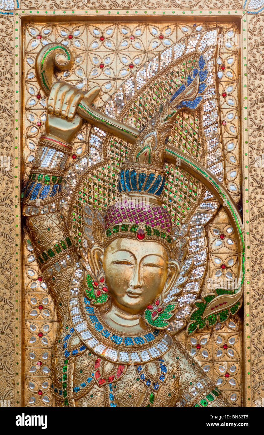 Golden Thai statue Stock Photo