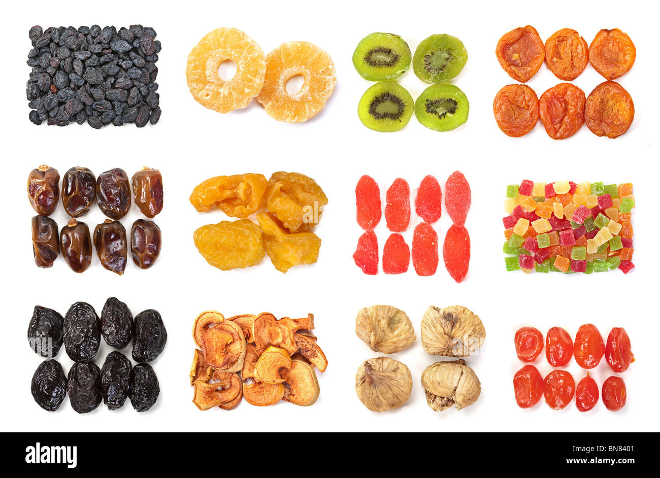 Dry fruit mix set isolated on white background Stock Photo - Alamy