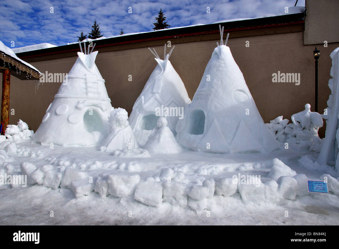 USA, Idaho, McCall, A Snow Sculpture for the McCall Winter Carnival
