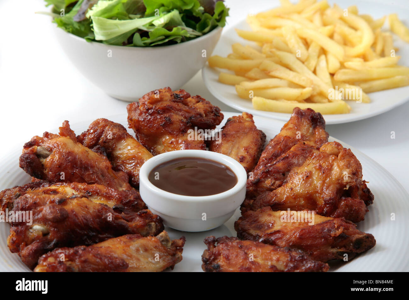 chicken wings dinner Stock Photo