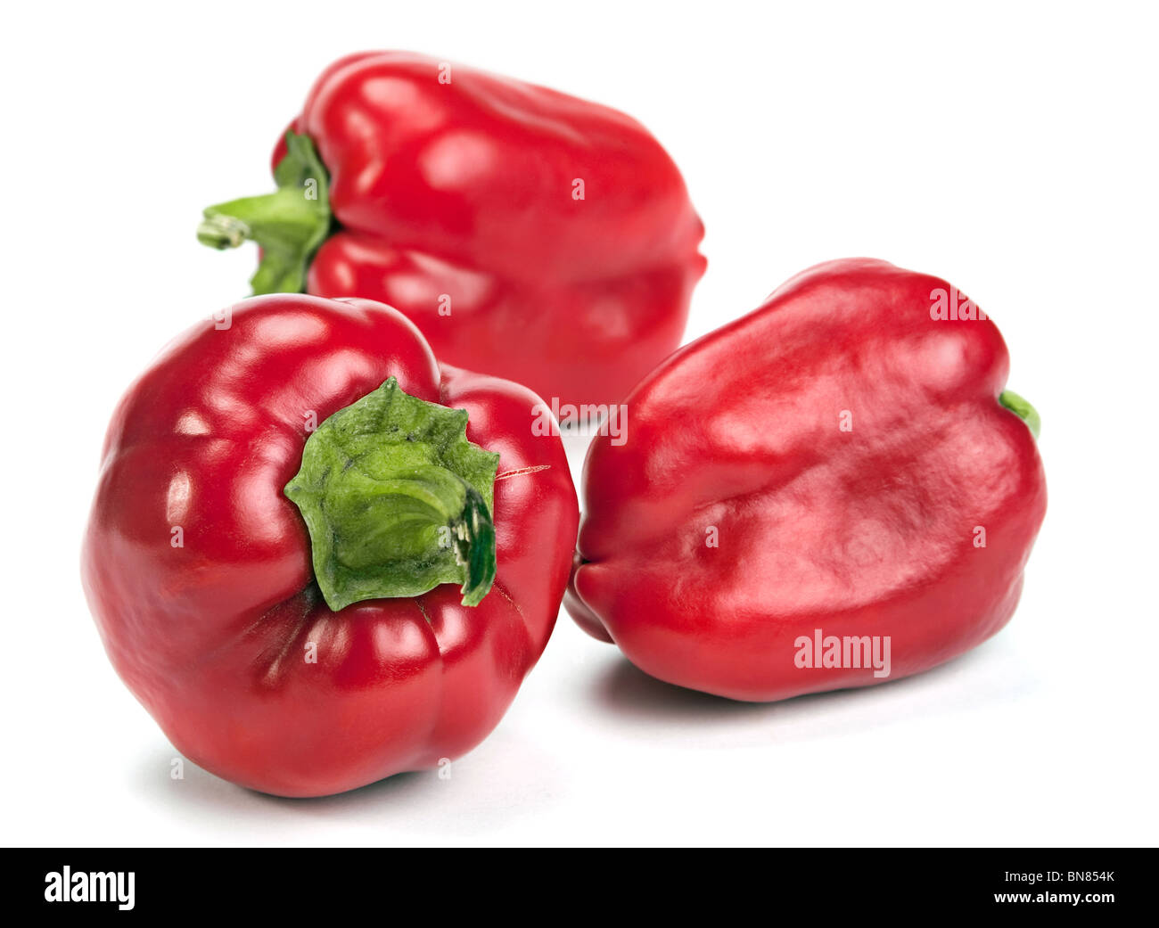 Red pepper vegetable closeup on white Stock Photo