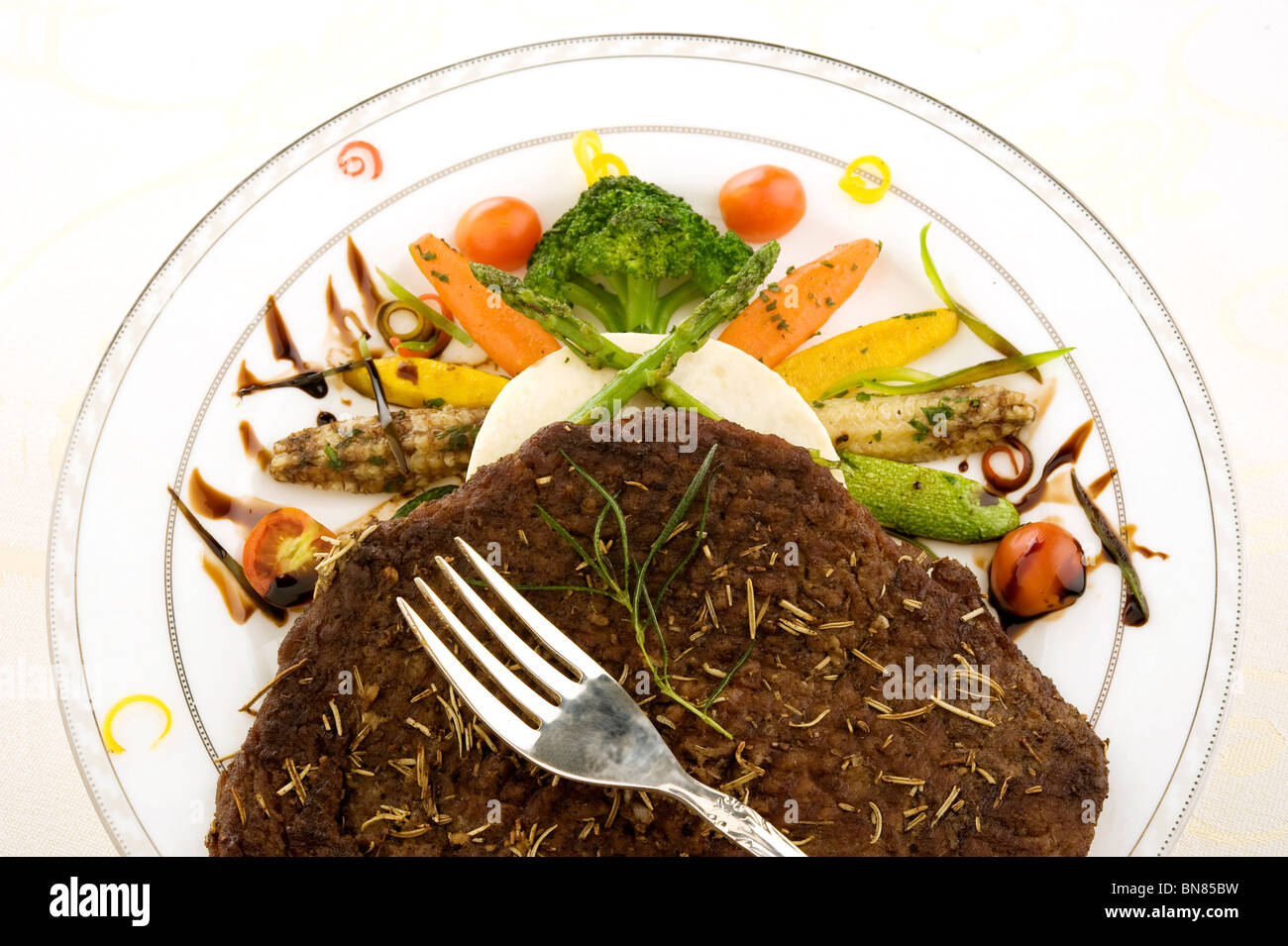 Tenderloin Fillet Steak served with vegetables & baked potato Stock