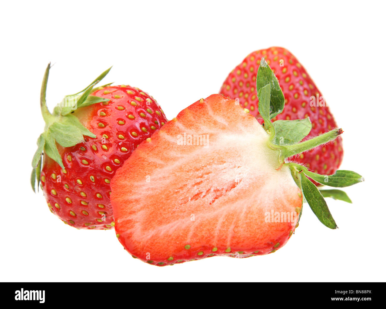 Strawberry fresh fruit isolated on white background Stock Photo - Alamy