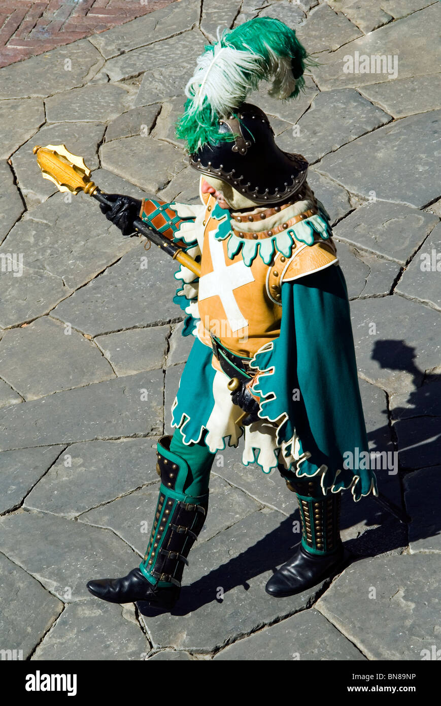 Medieval Parade of Giostra del Saracino, Arezzo, Tuscany, Italy Stock