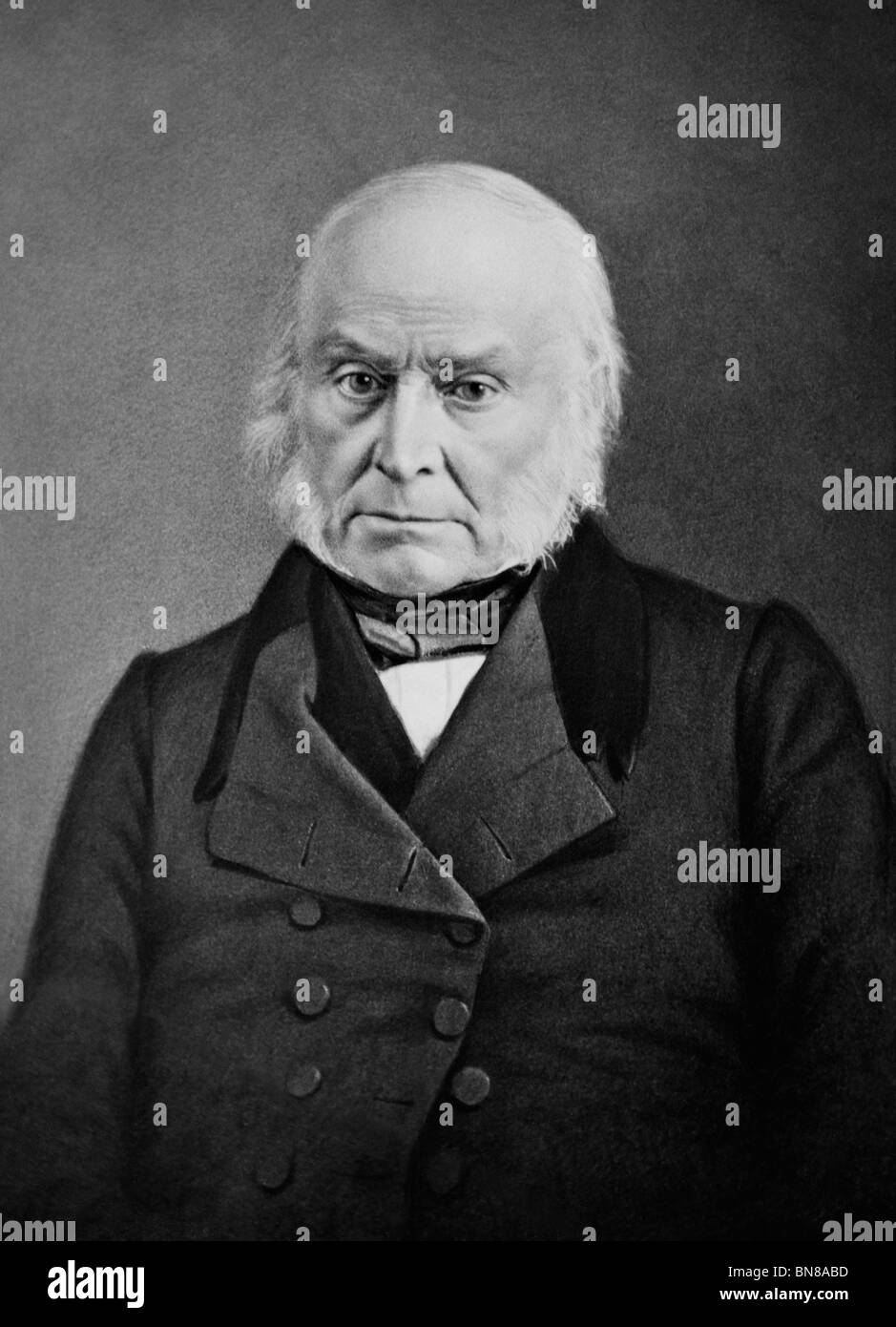 Daguerreotype portrait photo c1840s of John Quincy Adams (1767 – 1848) - the sixth US President (1825 - 1829). Stock Photo