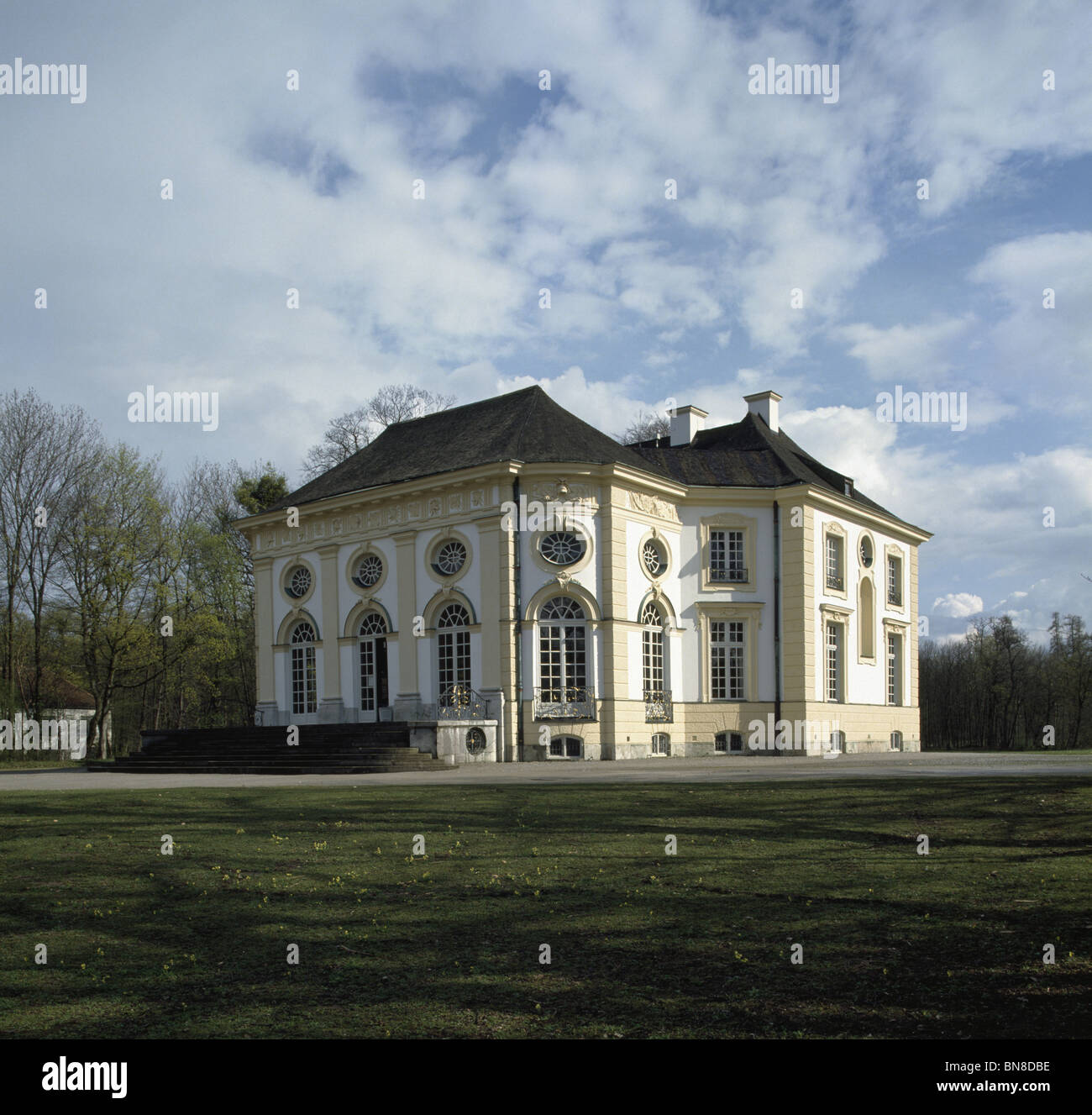 Badenburg (Bath house) a baroque pavilion by Joseph Effner 1719Ð1721at Schloss Nymphenburg, Munich. Stock Photo