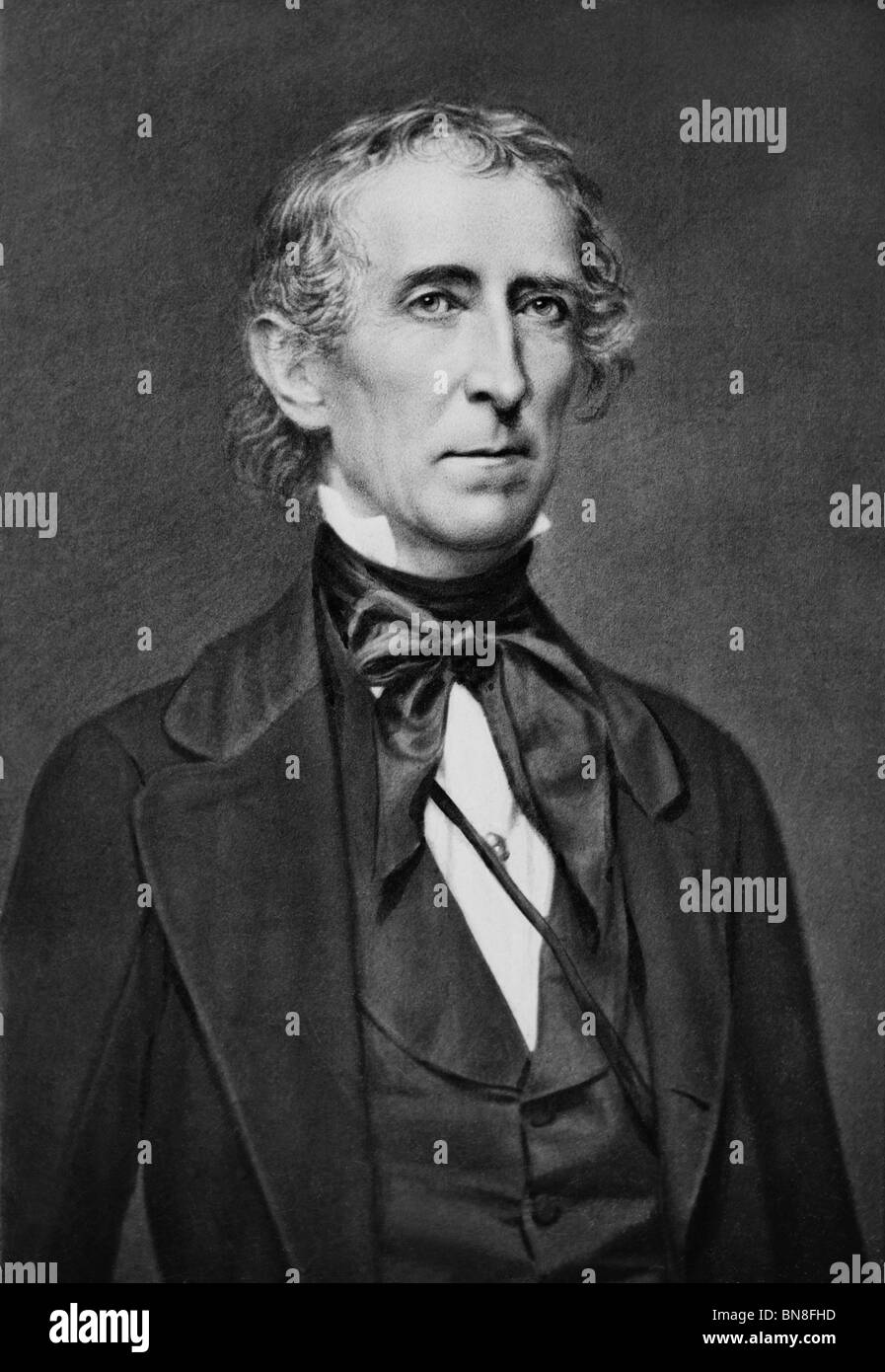 Daguerreotype portrait photo circa 1840s of John Tyler (1790 - 1862) - the tenth US President (1841 - 1845). Stock Photo
