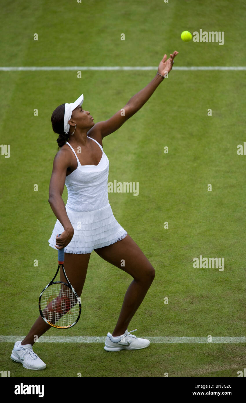 Venus Williams (USA)in action during the Wimbledon Tennis Championships 2010 Stock Photo