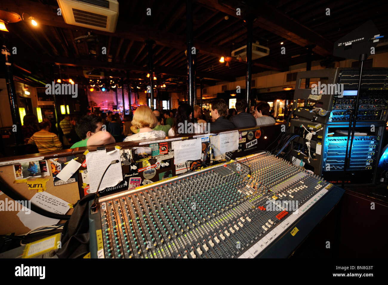 The mixing desk at The Fleece live music venue in Bristol UK Stock Photo