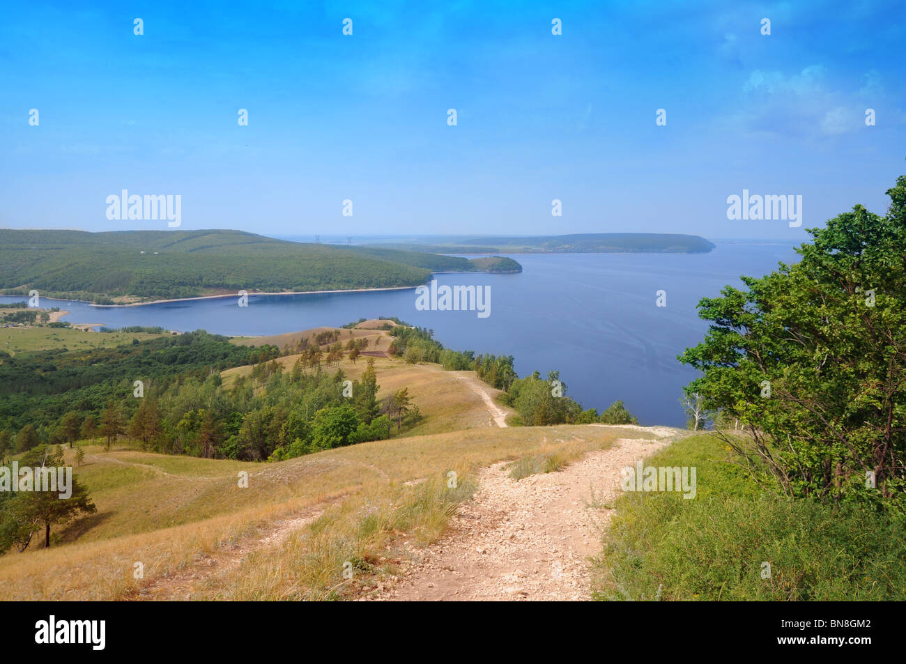 Volga river landscape in Samarskaya Luka national park near the Volga