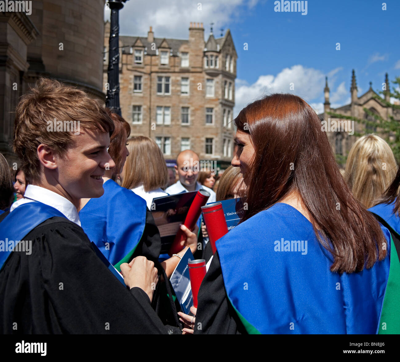 Edinburgh University Male Female Student Graduates Scotland Uk