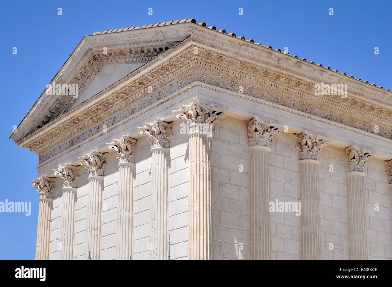 Maison Carrée, Nîmes France, an ancient Roman Temple. Stock Photo