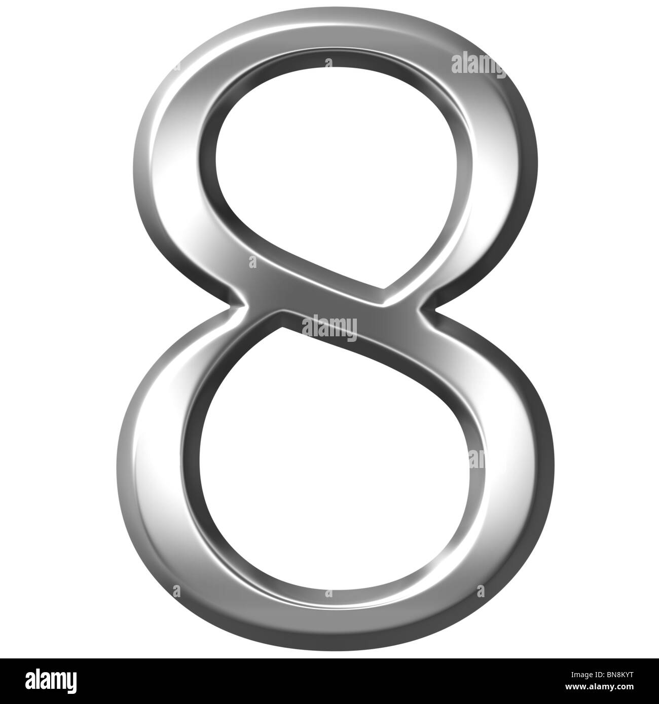3d silver number 8 Stock Photo