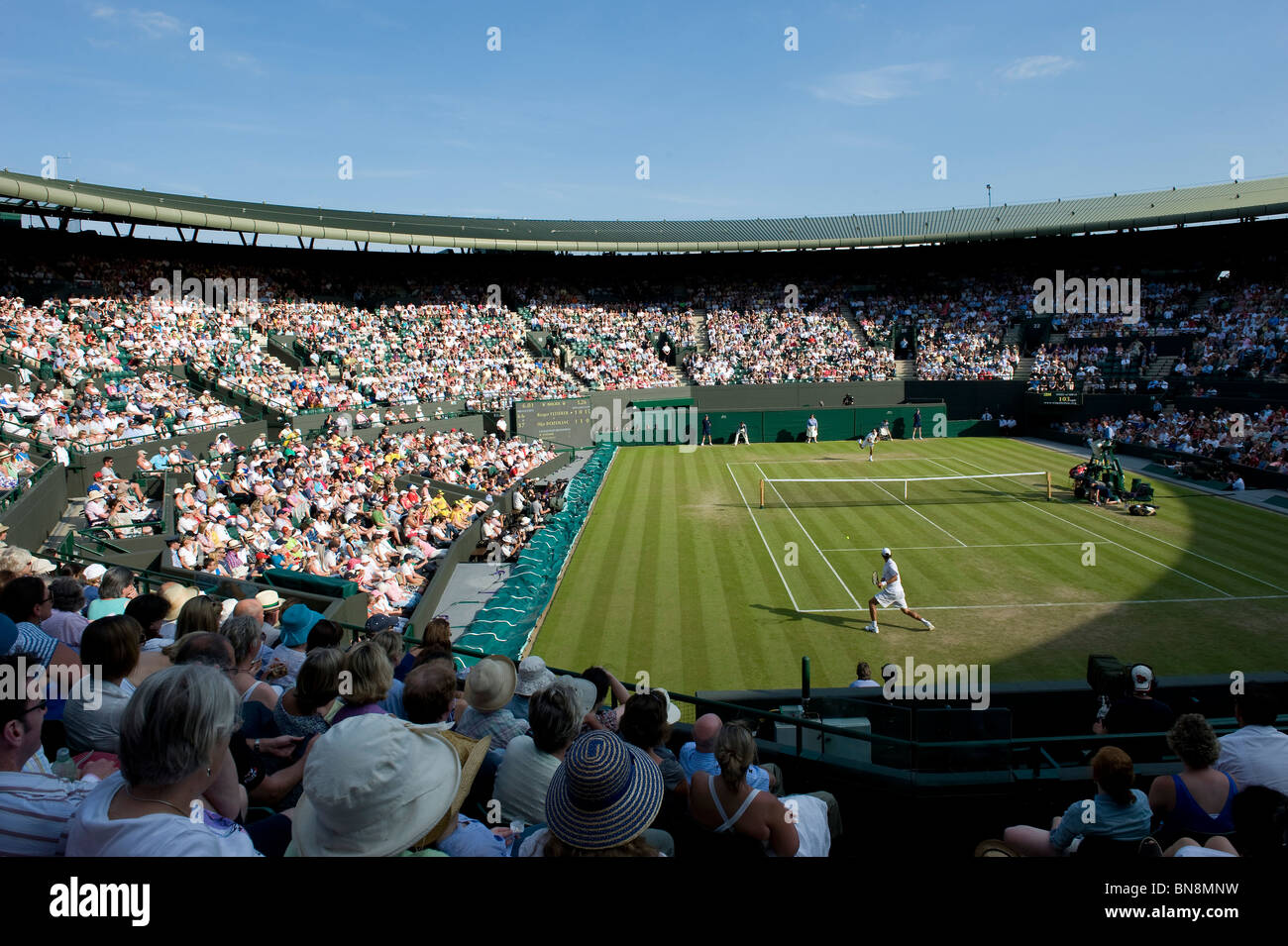 General view of play on court 1 during the Wimbledon Tennis Championships 2010 Stock Photo