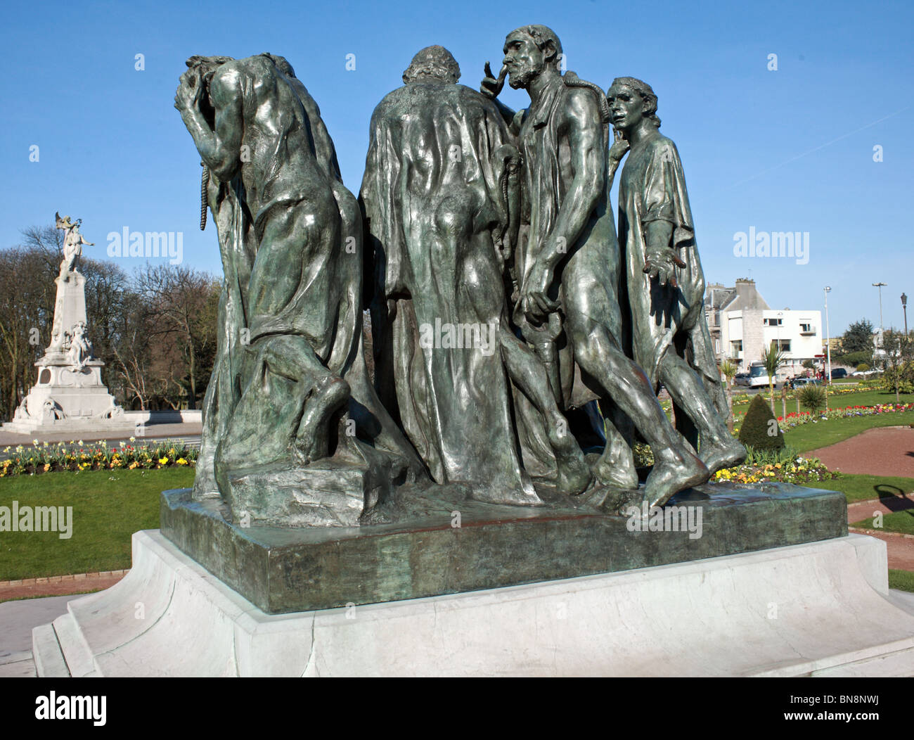 The Burghers of Calais statue by Auguste Rodin situated outside the