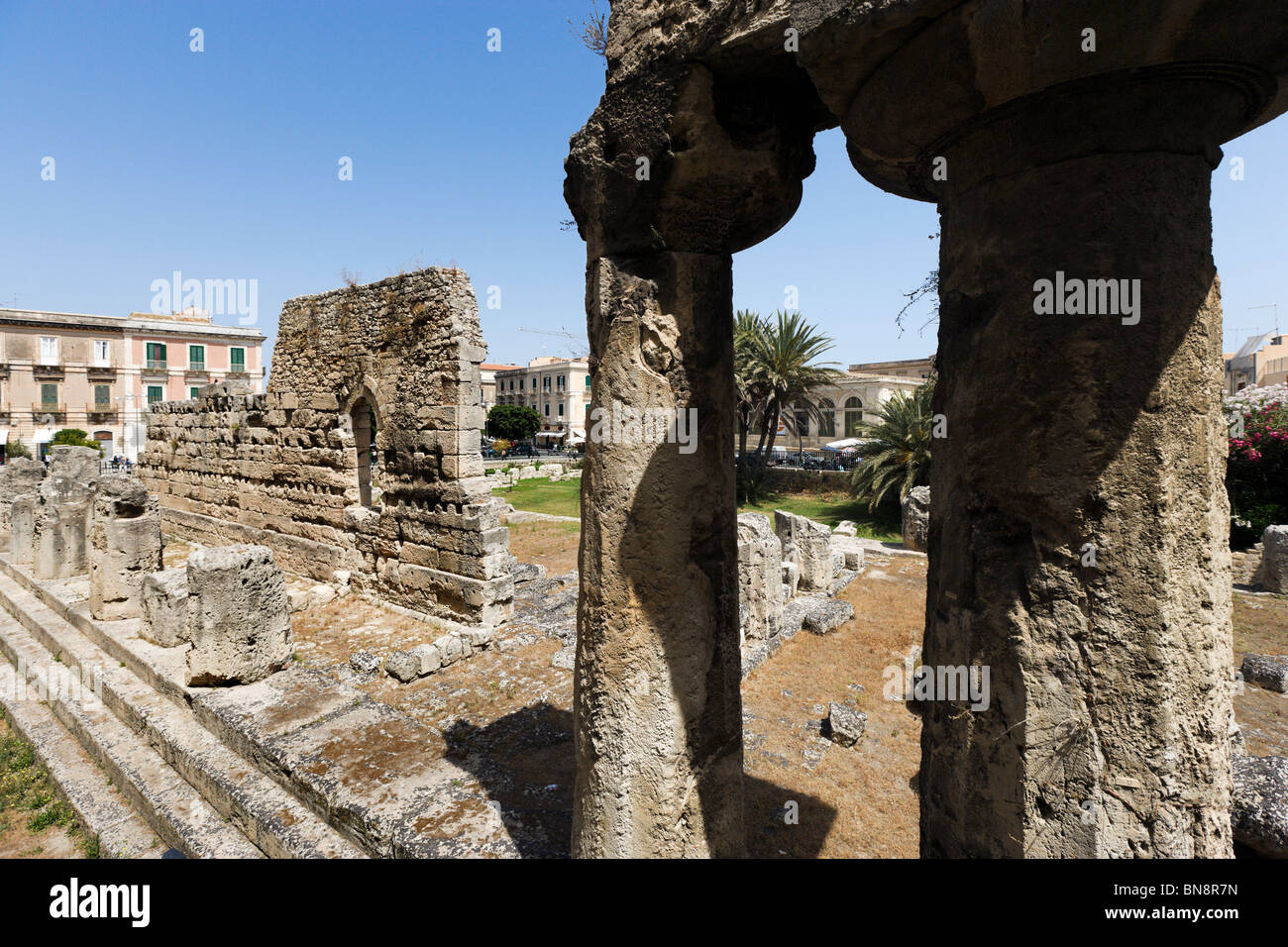The Temple of Apollo, Ortigia, Syracuse (Siracusa), Sicily, Italy Stock