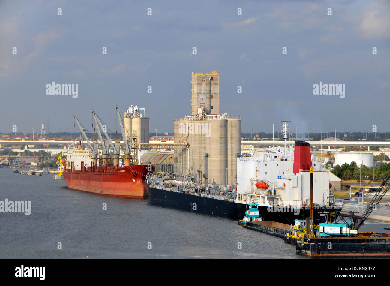Tampa Bay Florida shipping waterway harbor channel Stock Photo