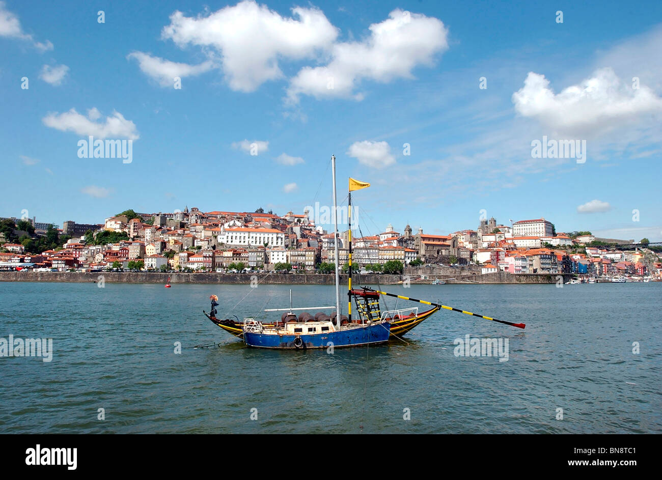 Rabelo boat, Oporto, Portugal Stock Photo