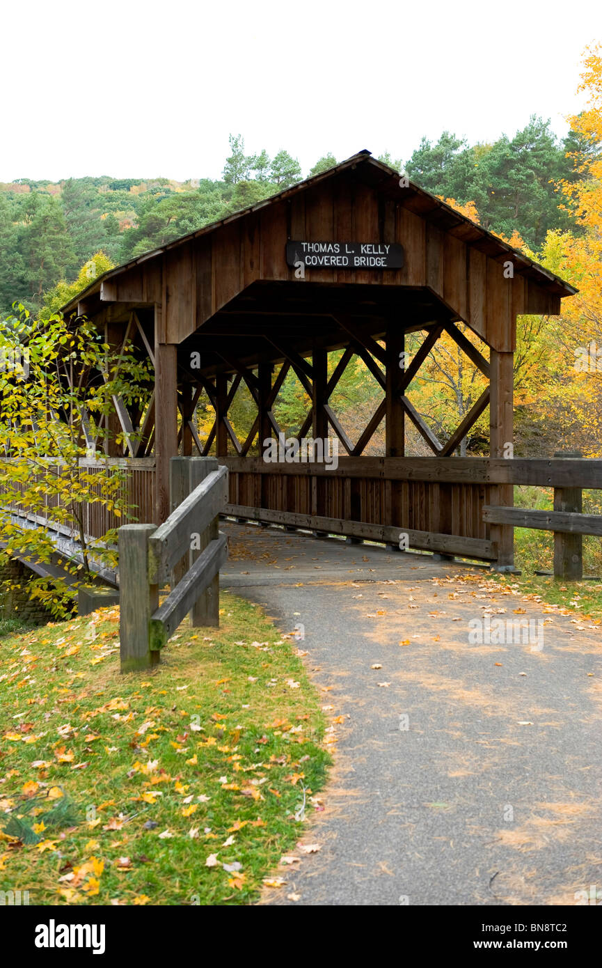 Thomas Kelly Covered Bridge Allegany State Park New York Stock Photo
