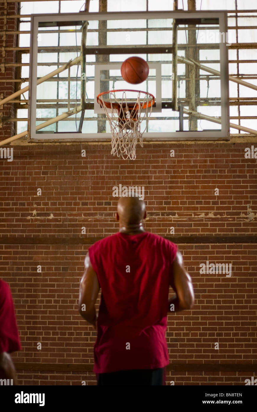 Men playing basketball Stock Photo